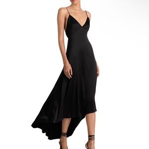 Alice and Olivia Luciana Deep V Asymmetrical Dress